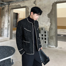 23年秋冬新款潮流时髦个性花边装饰小香风造型无领夹克935-5165