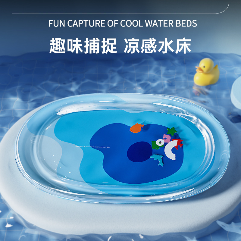 Colchón de agua para gatos, cojín de agua para palmaditas para mascotas, cojín de hielo de inyección de agua inflable de verano para perros, engrosamiento fresco, nido para gatos