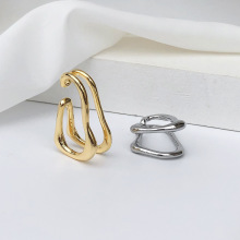 欧美双层耳骨夹女个性潮耳夹冷淡风小众设计百搭不规则无耳洞耳饰