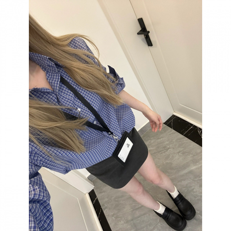 满江月韩系复古格子休闲宽松衬衫外套女春秋季小众慵懒叠穿上衣服|undefined
