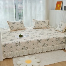 全棉夹棉床盖榻榻米床垫炕垫定制防滑纯棉被套床盖四件套床护垫褥