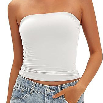 2025 Cross-Border Hot-Selling Women's Tube Top Off-Shoulder Inner Wear Outerwear Tight-Fitting Top