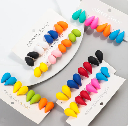 25g Weight Ear Studs Classification 1 Pair Quantity Daily Occasion Acrylic Material Water Droplets Pattern Women's Gender Plating Design IG Style, Classic Style Style 1 Pair IG Style Classic Style Water Droplets Plating Arylic Ear Studs 无