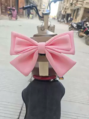 Battery Car Helmet Decoration, Motosiklet dəbilqələri - light-pink-bow-base-3m-glue