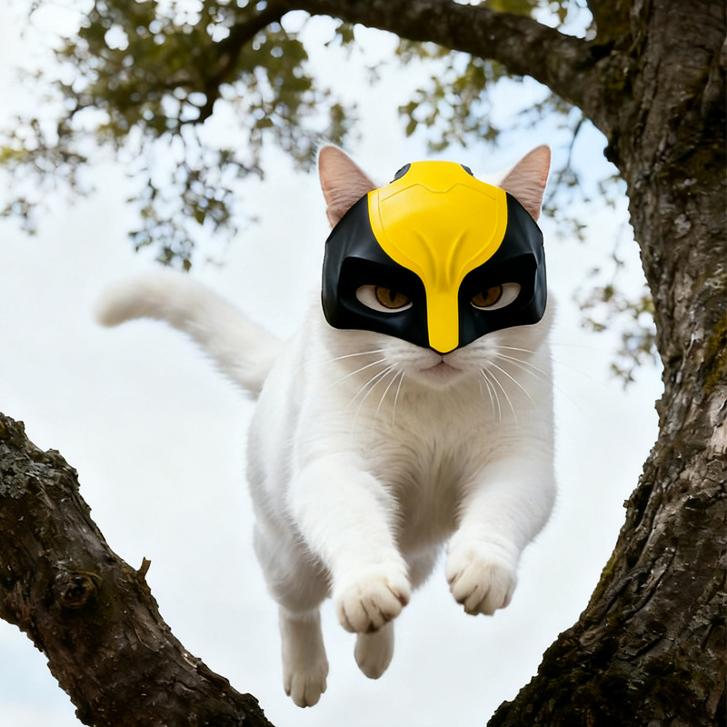 Mascotas gatos máscaras Vengadores disfraz de mitad cara máscara de ojos animación película y televisión props de juego de rol transfronterizos Amazon