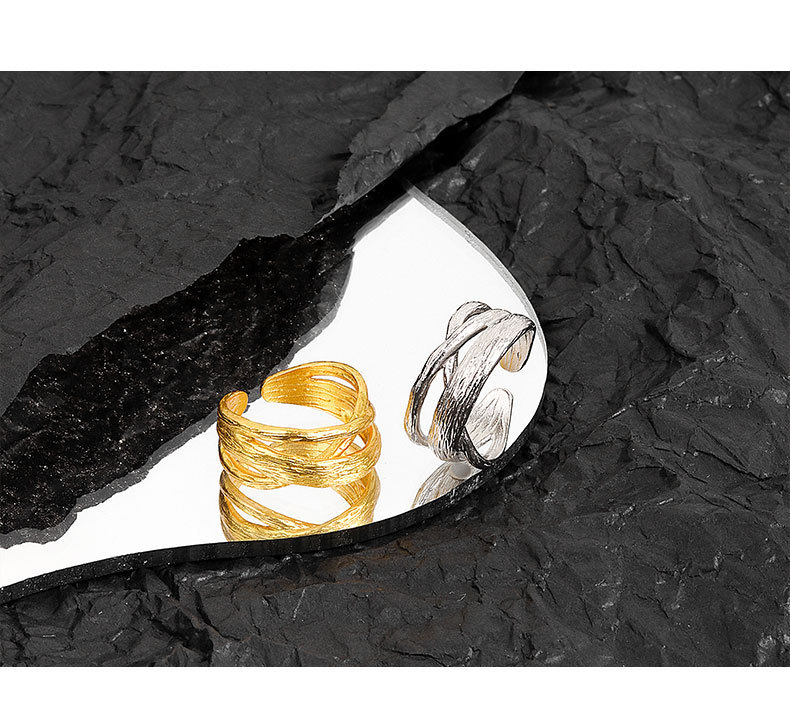 Fashion hollow multi-layer Korean new simple branches winding golden open ring