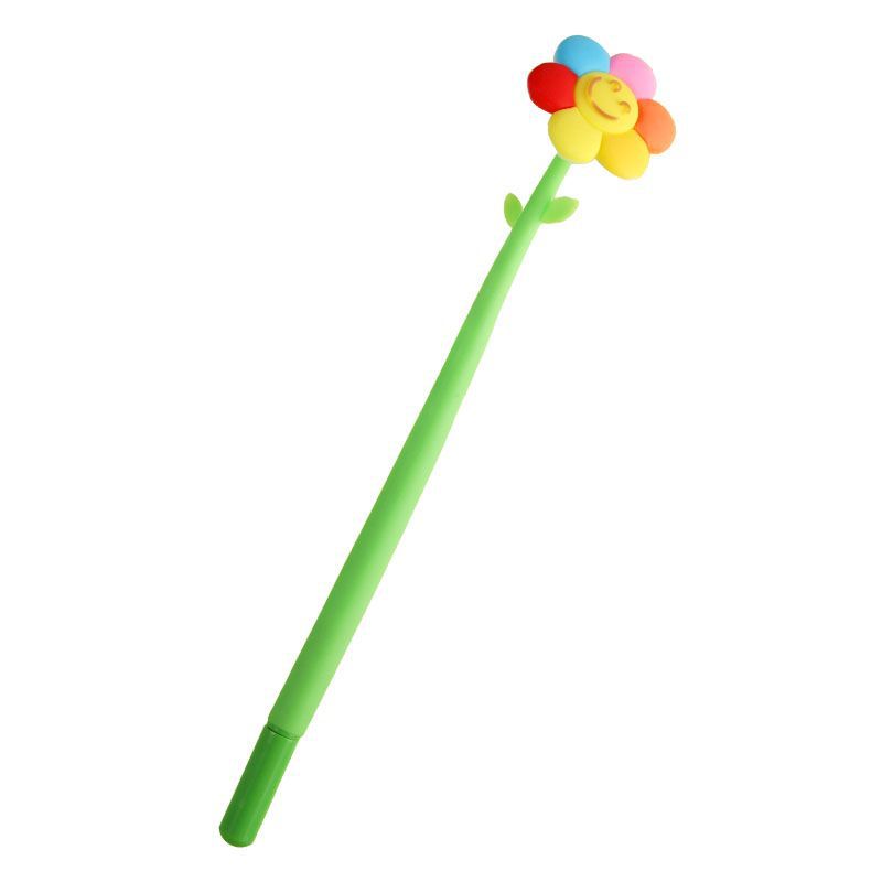 Bolígrafo oscilante girasol creativo estudiante de escuela primaria linda cara sonriente flor bolígrafo de góner de gran capacidad bolígrafo de preguntas de pincel de alto valor papelería