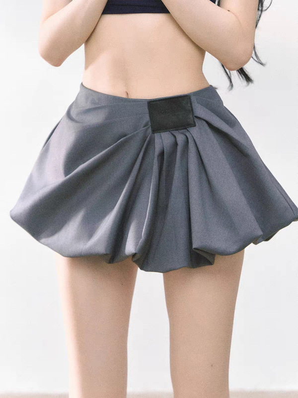 也眼花苞腿精 美式辣妹半身裙女夏季高腰A字显瘦短裙灰色衬裙|undefined