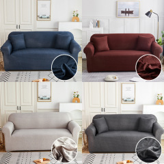 Cross-border modern minimalist printed elastic sofa cover solid color full set combination sofa single and double household sofa cover