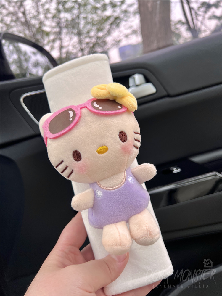 New Car Seat Belt Shoulder Cover Kate Cat Cute High-End Car Decorative Protective Cover Anti-Stranglehold Style
