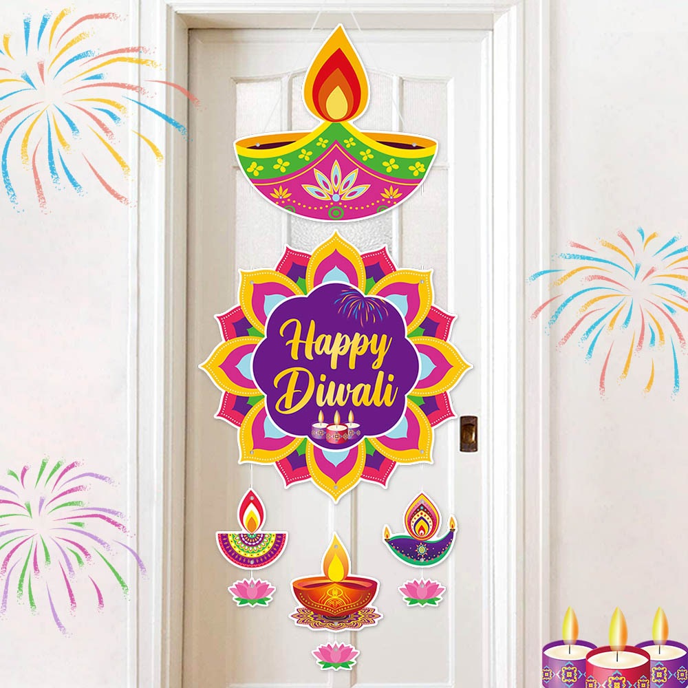Cross-Border New Product Indian Diwali Party Decoration Door Hanging Diwali Holiday Decoration Props Door Hanging Ornaments