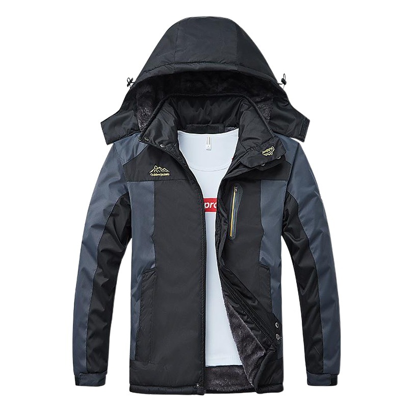 Comercio exterior de invierno al aire libre pareja a prueba de viento abrigo de algodón acolchado forrado de lana engrosada a prueba de viento cálido abrigo más tamaño de impresión de ropa de trabajo