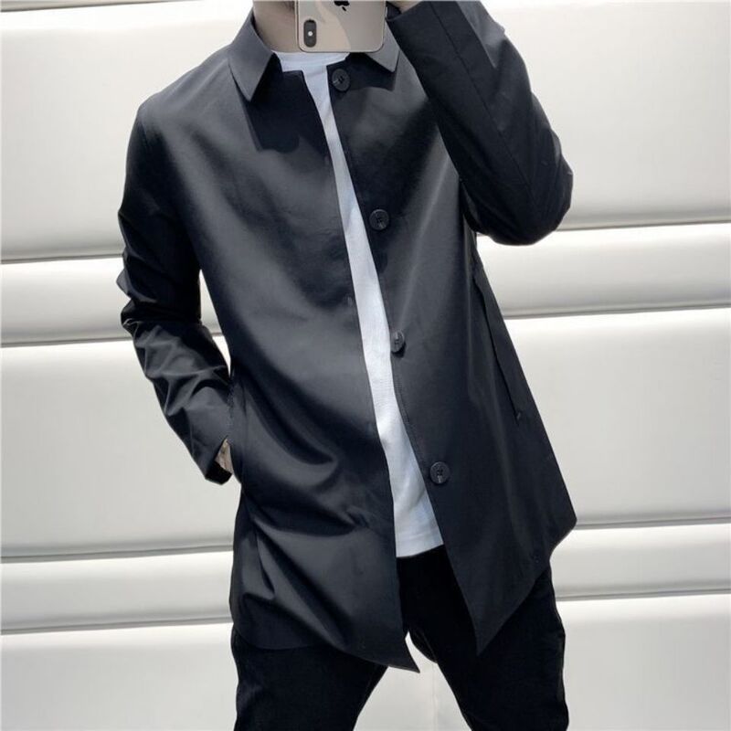 Stylish Wear Stylish 2022 Spring and Autumn Stylish Slim-fit Fashionable Lapel Mid-length Coat Jacket for Men Stylish Wear Stylish 2022 Spring and Autumn Stylish Slim-fit Fashionable Lapel Mid-length Coat Jacket for Men