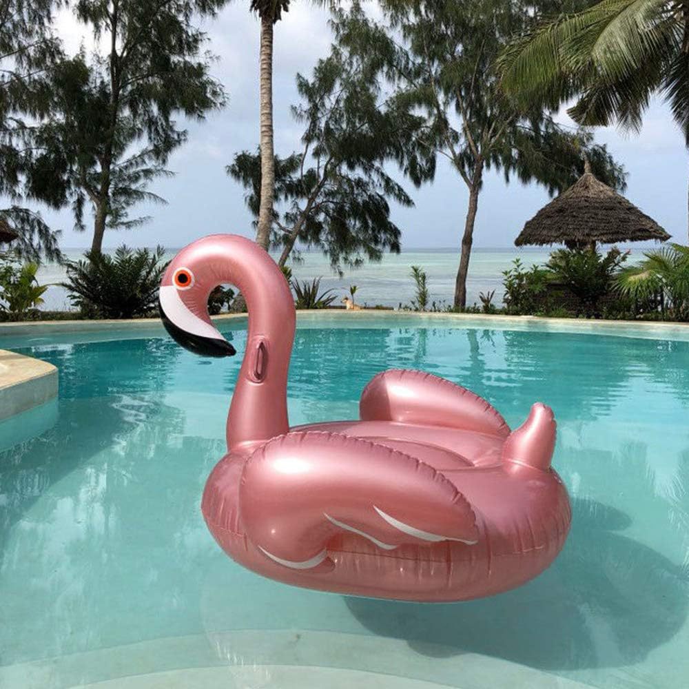 Flotador inflable de PVC, flamenco rosa dorado, para piscina, juegos acuáticos, transfronterizo