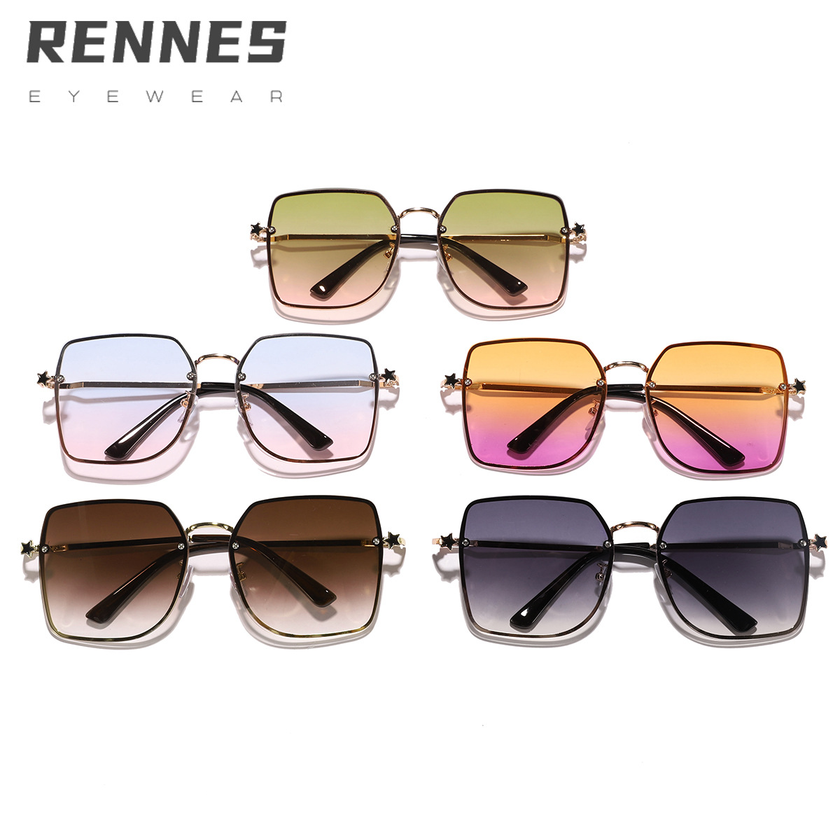 2022 nuevo europeo y americano de moda elegante marco gafas de sol de moda de las mujeres de moda transfronteriza pierna metal calle tiro gafas de sol hombres 30015