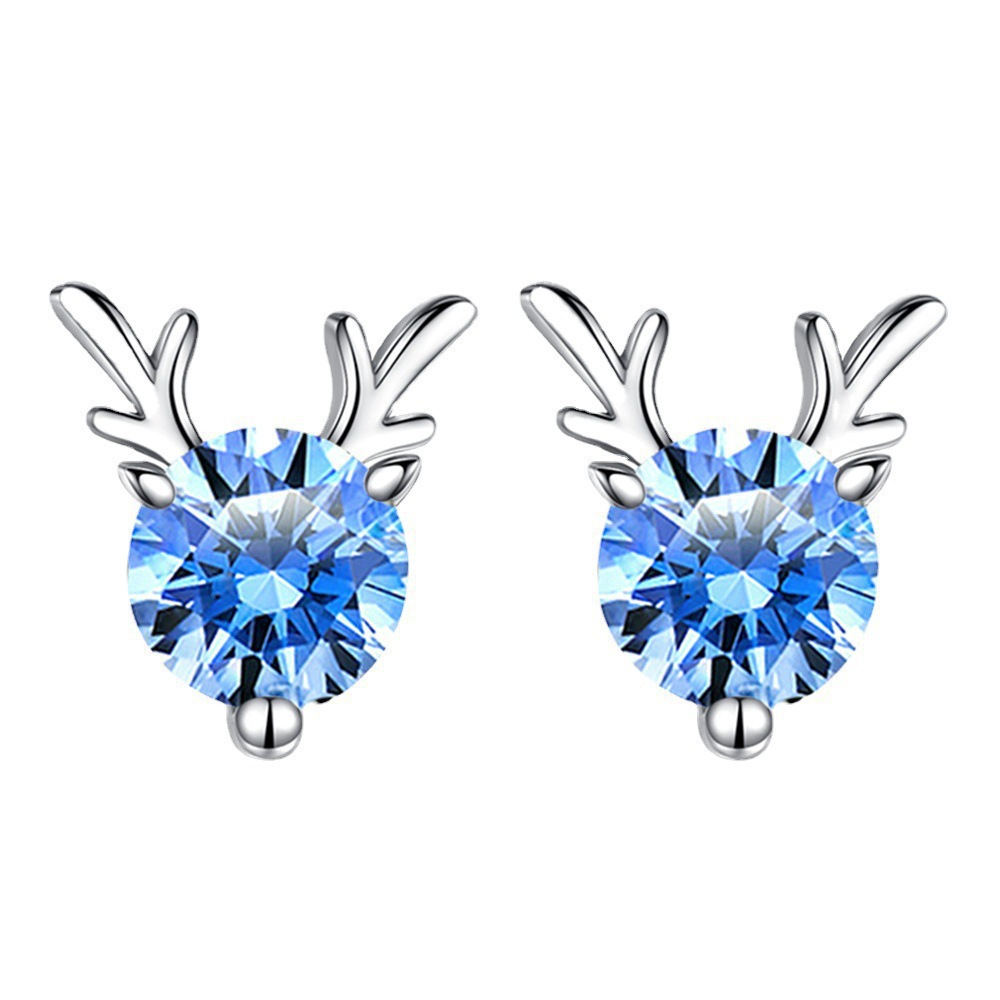 Heart-shaped Six-claw Inlaid Zircon Earrings