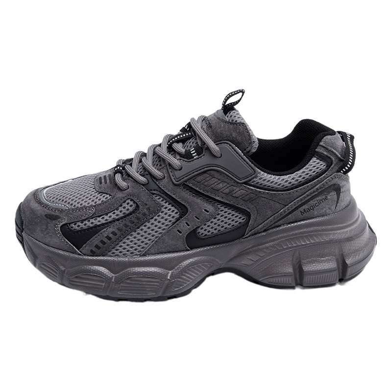 Zapatillas deportivas casuales Augu Shiden grises para mujer, novedad primavera 2026, con suela gruesa, ligeras y forro polar, estilo INS.