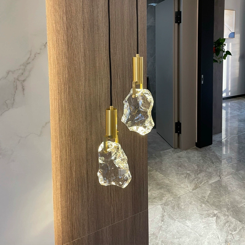 Современная медная потолочная лампа Cristal для гостиной/спальни, стиль люксовый свет