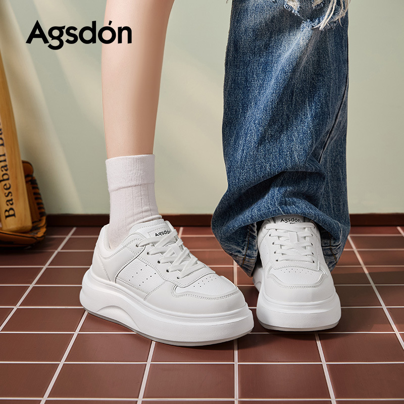 Zapatos de skateboarding de león 2026 nuevos zapatos de primavera de soleas gruesas de estudiantes pequeños zapatos blancos de 18 zapatos de zapato deportivo casual