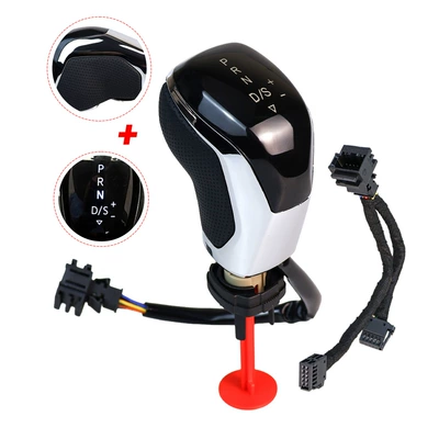 Cab and accessories Automatic Transmission Car Gear Shift - electroplated-silver-perforated-leather-white-light-automatic-transmission