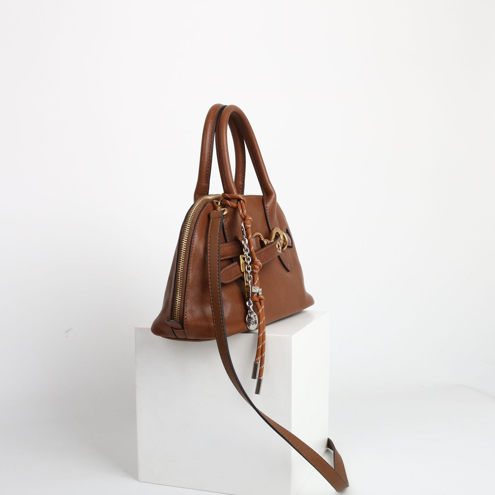 Top Grain Vegetable-Tanned Sheepskin Shell Bag 2025 New Arrival Handbag Shoulder Crossbody Bag For Women Fashion Versatile Boston Small Bag - Thumbnail 2