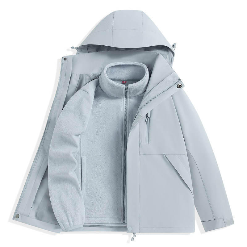 冲锋衣男女女款小个子三合一可拆卸两件套户外防风防水登山服外套|undefined