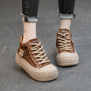 Autumn and Winter new retro handmade women's shoes top layer cowhide short boots handsome doll head flat heel soft bottom Martin boots
