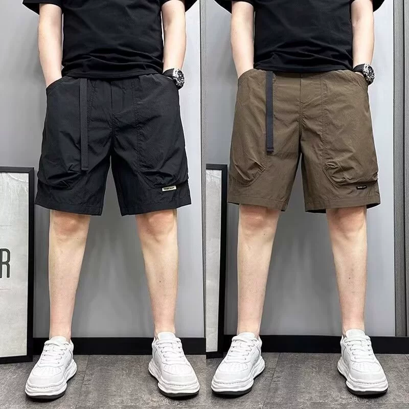Summer quick dry silk shorts, beach trousers for leisure, loose fit