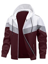 K 82513 Men's Color Block Hooded Sweatshirt ƴɫ�Bñ�l��