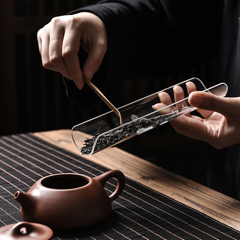Traje de Ceremonia de té de vidrio hecho a mano Zen feliz apreciación del té Lotus té pala cucharadita ceremonia del té seis caballeros Kung Fu juego de té Accesorios