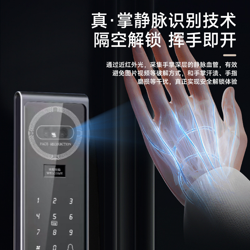金喜福防盗门指纹锁家用户外防水全自动双开进户庭院3D人脸智能锁|undefined
