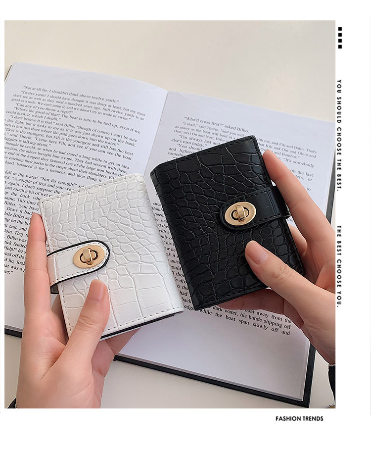 New Short Wallet Stone Embossed File Holder Paint Card Holder Clutch Lock Women's Coin Purse display picture 1