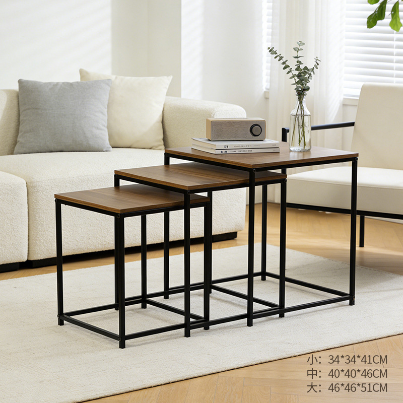 Sofá de estilo industrial americano sala de estar varios armarios laterales casero pequeño tipo simple cuadrado armario de doble capa de hierro forjado image 16