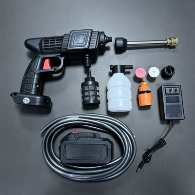 Car washing machine Wireless Lithium Battery, Powerful - 21v-water-gun-bare-machine-accessories-10-batteries-with-charger