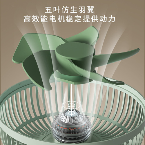  New Outdoor Camping Multifunctional Night Light Hanging Portable Small Electric Fan Mini Silent High Wind Wholesale