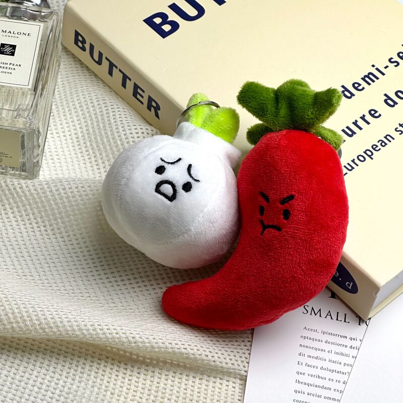 クリエイティブ漫画面白い野菜ペンダントニンニクネギ生姜唐辛子バッグペンダントキーホルダーぬいぐるみ人形|undefined