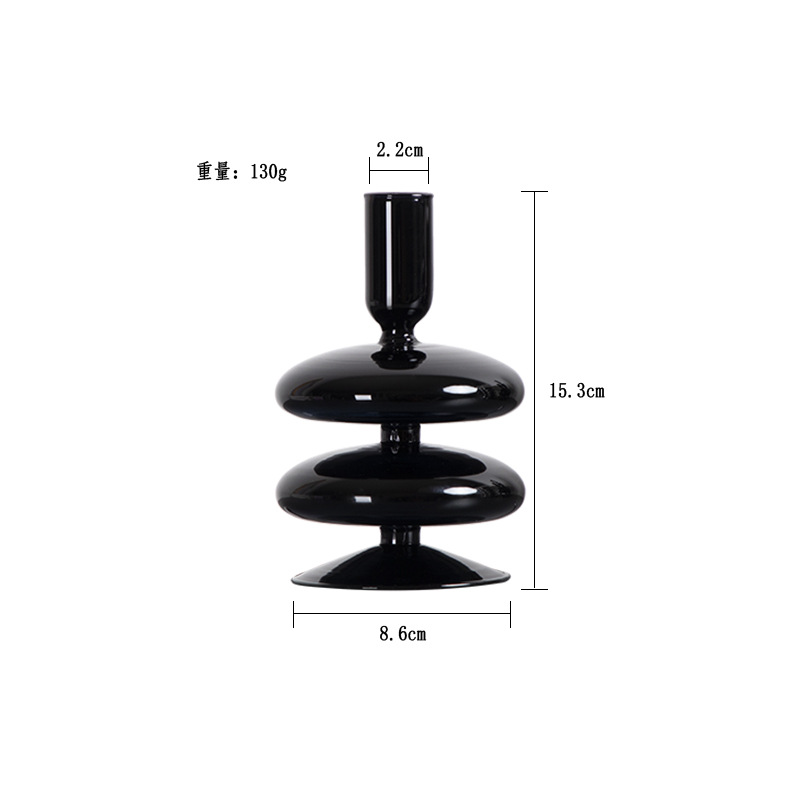 Simple retro estilo francés antiguo vela de cristal candelabro decoración de escritorio candelabro de cristal