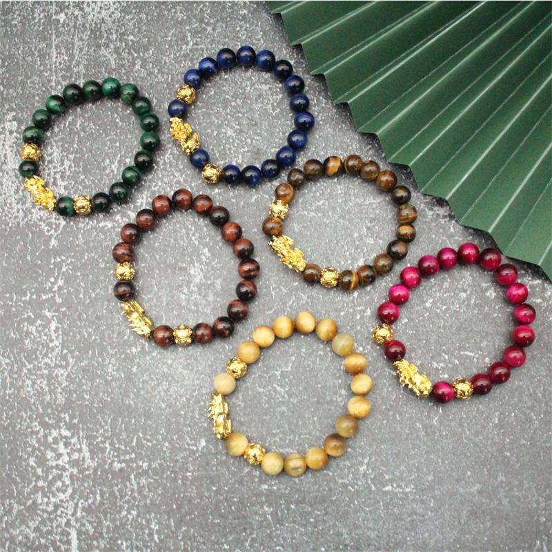 Natural agate tiger eye stone bracelets imitate Vietnamese sand…