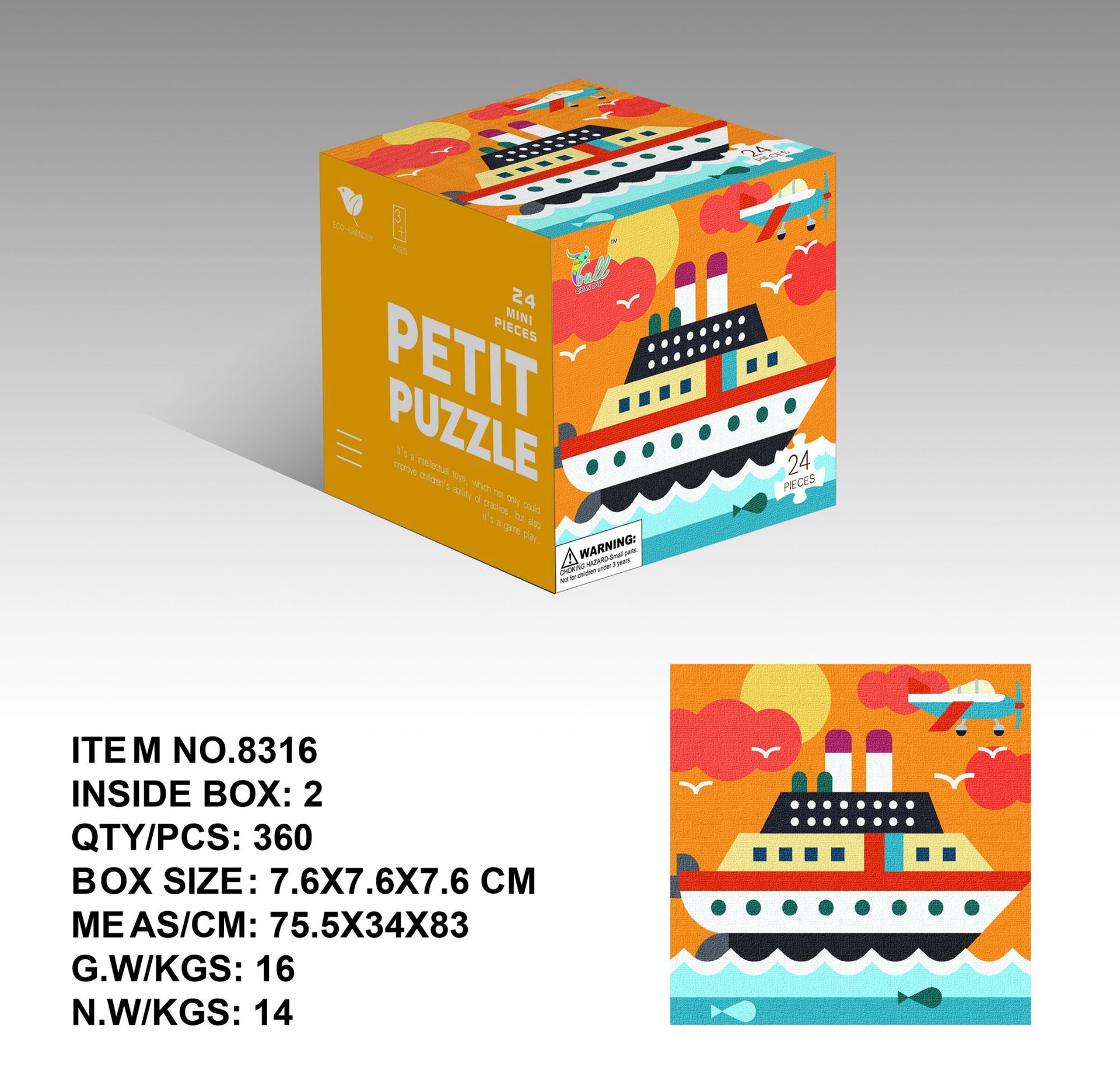 Mini 24 unidades rompecabezas de papel los niños educación temprana juguetes kindergarten regalo para 3 años embalaje inglés