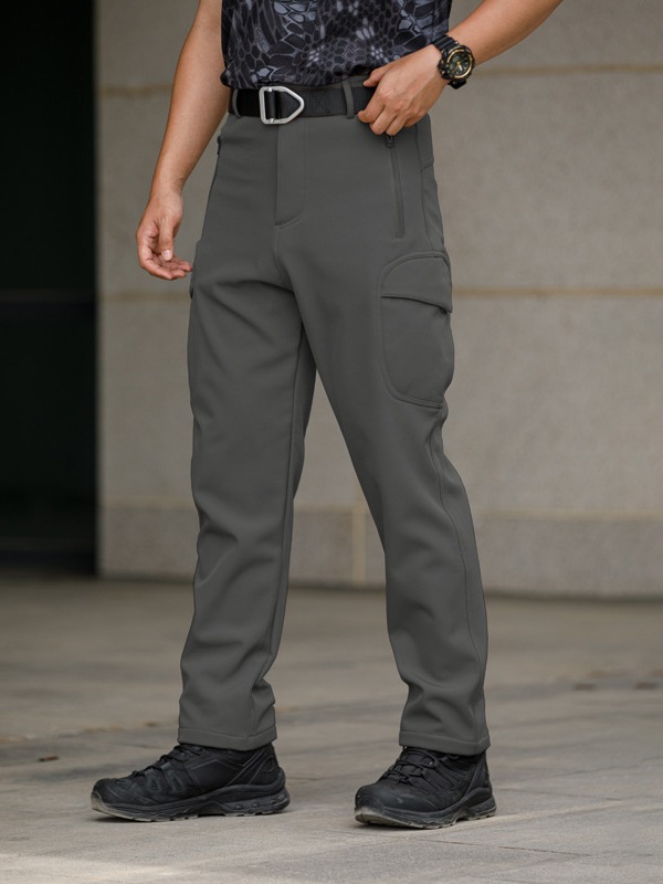 Deportes al aire libre más pantalones de asalto de caparazón suave de piel de tiburón de terciopelo pantalones de senderismo para hombre pantalones de terciopelo de lana venta directa de fábrica