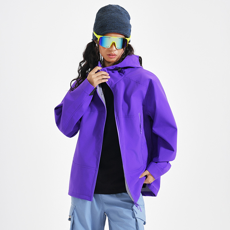 Bird's Home Gama Softshell Jacket, Lightweight Outdoor Water-Resistant Mountaineering and Cycling Dopamine Hooded Jacket for Petite Individuals, Warm Clothing