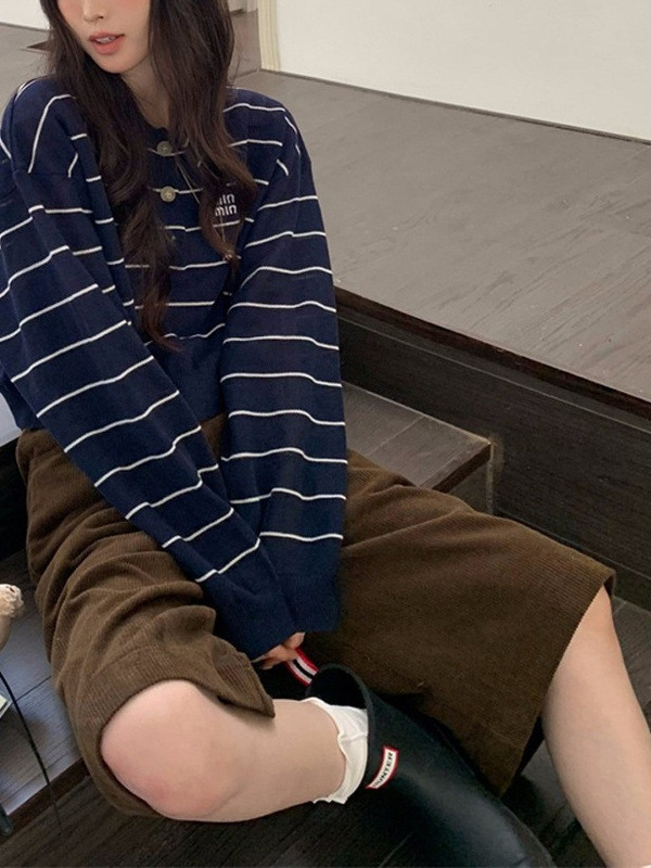 源创~复古灯芯绒七分中裤女直筒阔腿短裤秋冬高腰宽松显瘦休闲裤|undefined
