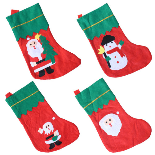 Christmas socks large sticker socks Christmas non-woven Santa socks gift bag decorative pendant socks wholesale