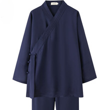 【1.4万人收藏】武当道袍三清领夏季薄款道士服男女亚麻太极服斜