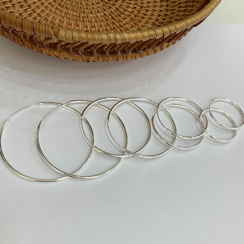 Pure Silver S925 Oversized Thick Round Simple Hoop Earrings for Women, Fashion Trendy Hoop Earrings with a Pop Star Vibe