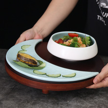酒店创意网红盘子套装月亮拼盘组合特色复古餐具凉菜小吃意境菜盘