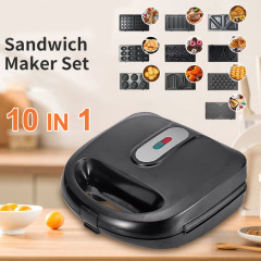 クロスボーダー輸出サンドイッチ機10合1取り外し可能朝食機ケーキナッツドーナツワッフル機