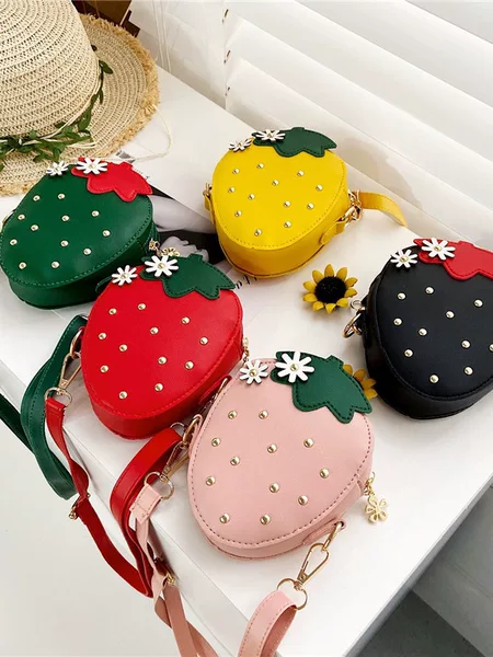 2026 Summer New Korean Style Children's Bag, Girls' Crossbody Bag, Fashionable Cute Little Girl Strawberry Accessory Small Bag Trendy
