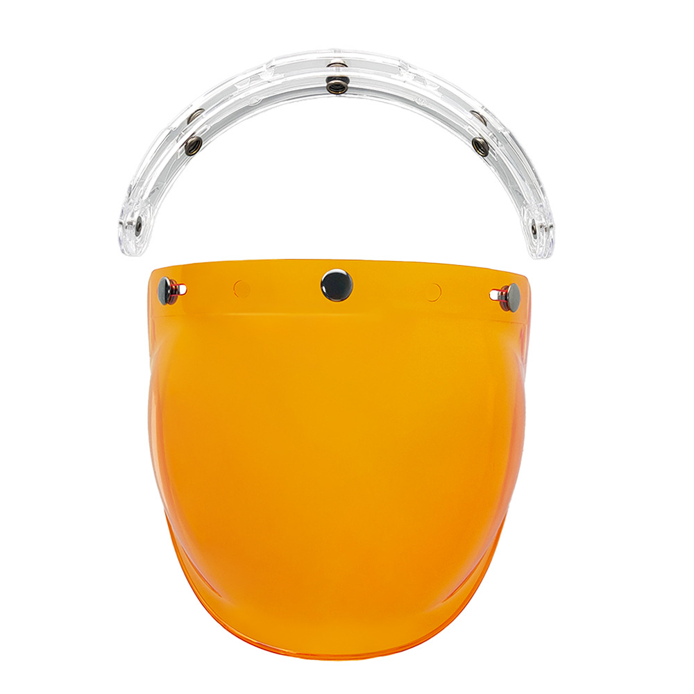 Helmet Bubble Lens Curved Three-Button Electroplating Motorcycle Retro Helmet Mirror Guard Uv Protection Sun Protection