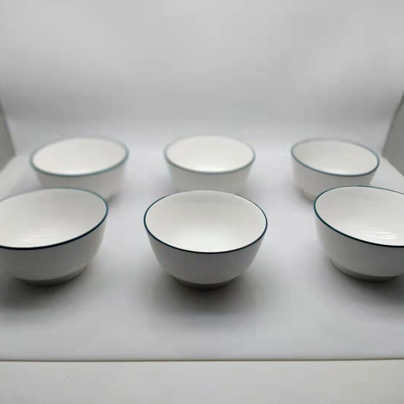 Factory direct home solid color ceramic tableware suit ceramic bowl six-piece gift box gift promotion